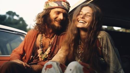 Hippies uit de jaren 60