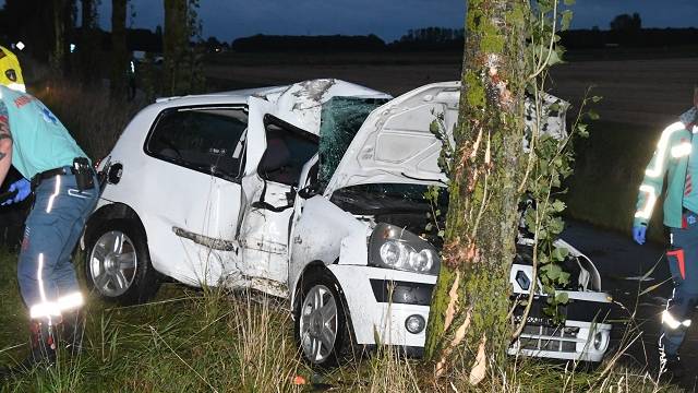 het slachtoffer is tegen een boom gereden