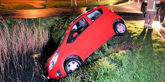 Auto belandt in sloot Mariapolderseweg Kamperland