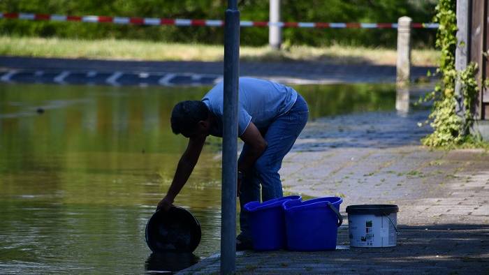 wateroverlast in de Eikenlaan