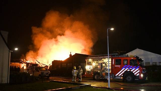 Brand op 7 februari aan het Westeinde in Kloetinge