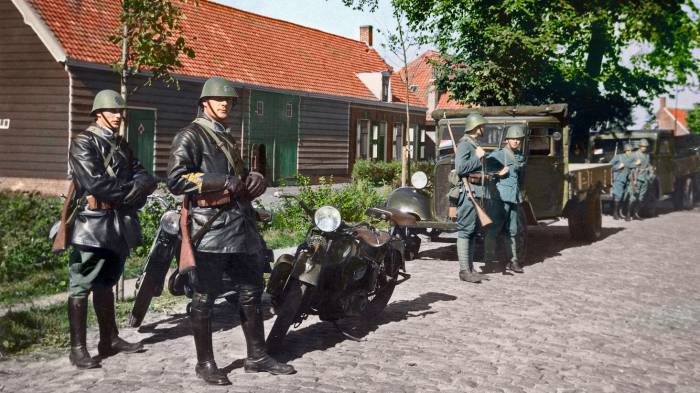 Nederlandse militairen in Souburg, tijdens de mobilisatie in 1939