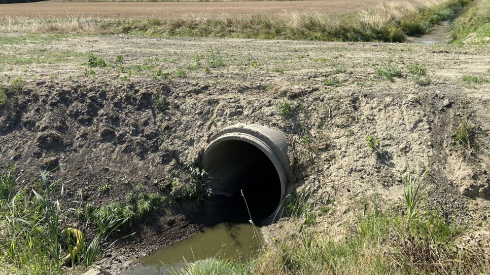 Een duiker onder een landweg,