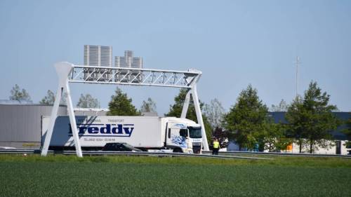 Door het ongeval op de A58 ontstond een file bij Goes.
