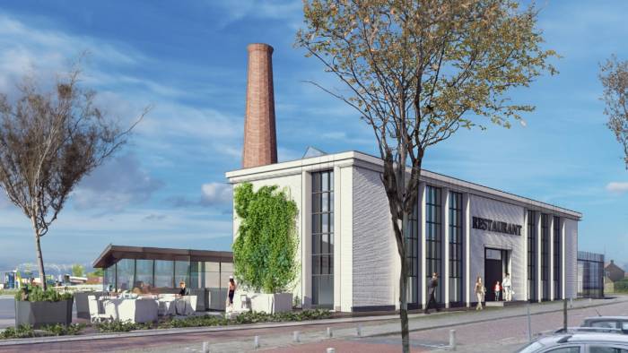 Impressie van hoe het voormalige fabriekgebouw er straks uit komt te zien