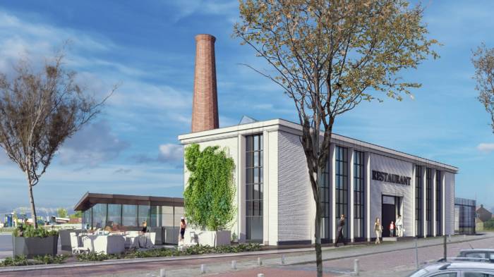 Impressie van hoe het voormalige fabriekgebouw er straks uit komt te zien