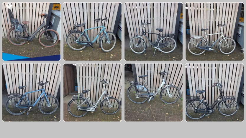 De acht fietsen die 'onder verdachte omstandigheden' zijn aan getroffen in Goes-Zuid.