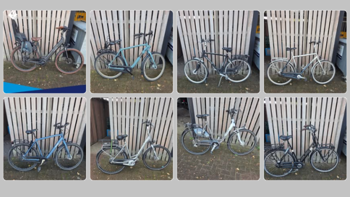 De acht fietsen die 'onder verdachte omstandigheden' zijn aan getroffen in Goes-Zuid.