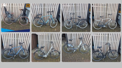 De acht fietsen die 'onder verdachte omstandigheden' zijn aan getroffen in Goes-Zuid.