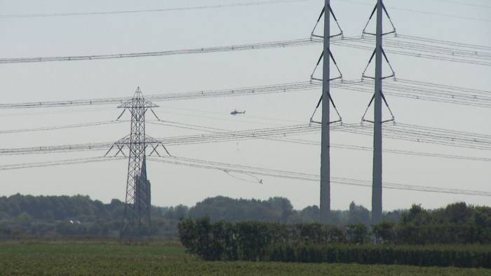 De helikopter ter hoogte van Nisse.
