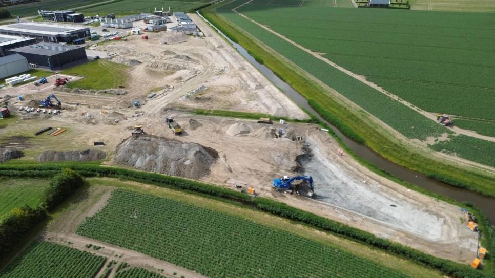 Luchtfoto van Het Rip III, in aanleg.