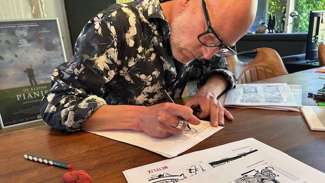 Raimond van Soest aan het werk.