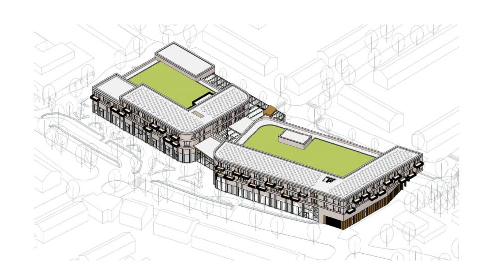 De geplande nieuwbouw.