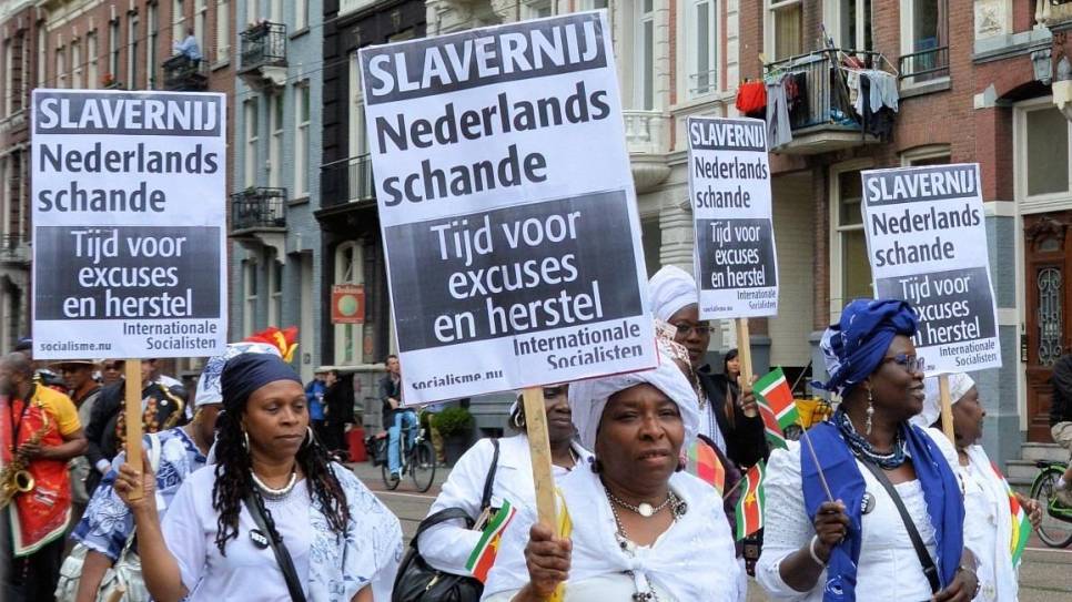 Een eerdere Keti Koti-demonstratie, elders in het land.