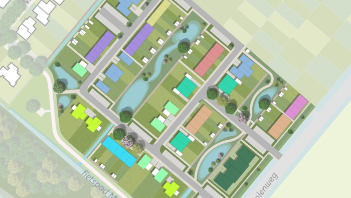 Het verkavelplan voor woningen aan de Molenweg Colijnsplaat.