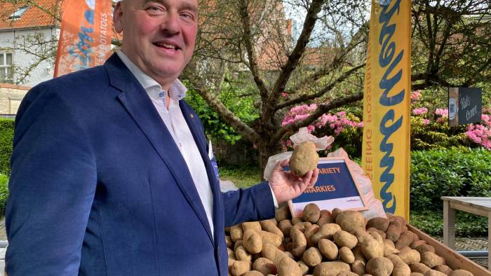 Anton Godschalk, van Lamb Weston, tijdens de ProefMei-bijeenkomst op de Dag van de Aardappel.