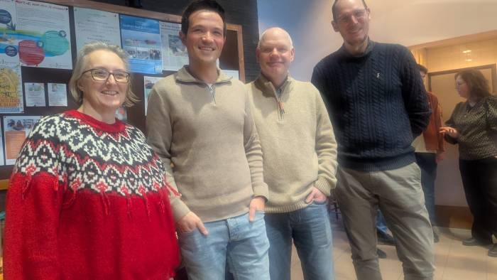 PvdA-GL Goes. Op de foto (vlnr): raadsleden Astrid de Jong, Marco Eestermans, André Alting en fractieondersteuner Casper Weeshout.